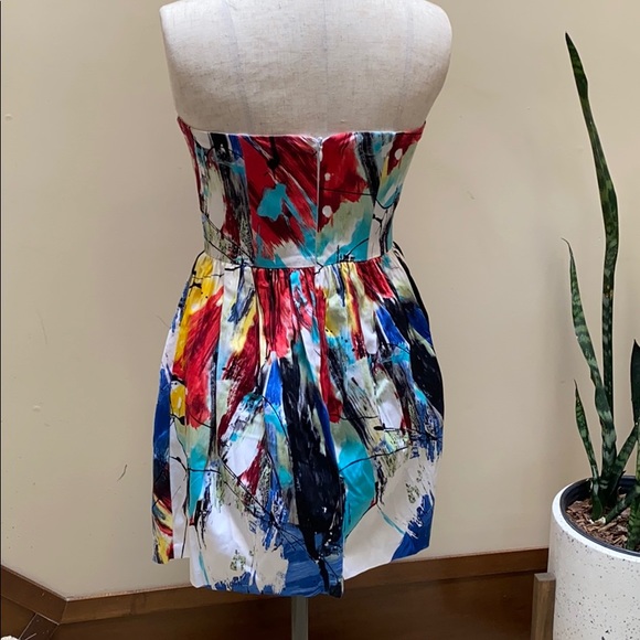 Multicolour Summer Strapless Dress - Picture 4 of 5